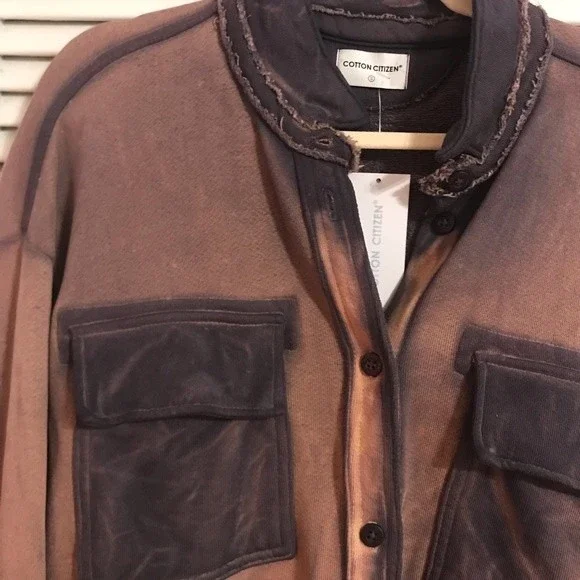 NWT Cotton Citizen Brooklyn Buttondown in Faded Pink/Blue Tie Dye, Size S - Picture 6 of 12